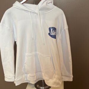 Amazon White Hoodie with Blue Logo